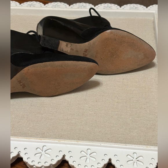 Coach Mercy Black Leather/ Suede Tie Front Ankle Boots, Wedge Heel. Size 8 - Picture 11 of 13